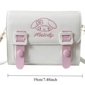 Chic White Bag with Pink Details